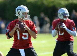     Unhappy with Carson Palmer, the Raiders are opting for a platoon of suck at the quarterback position. 